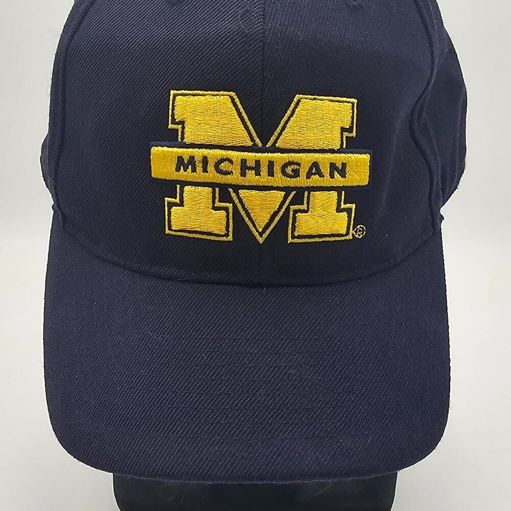 University of Michigan Hat Cap Navy Blue Wolverines Embroidered Logo 7 1/2